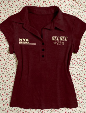 Tricou Shein, vișiniu