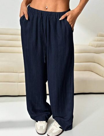 Pantaloni Shein Curve+, albastru