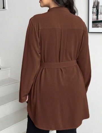 Cămașă Shein Curve+, maro