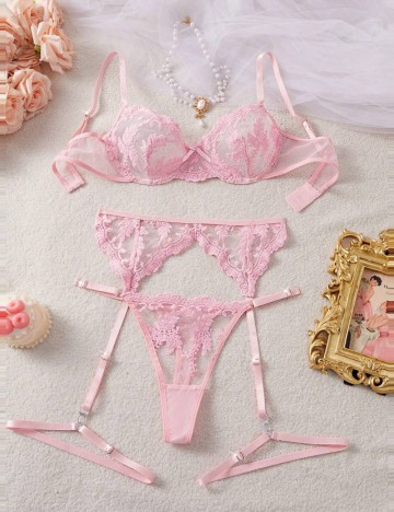 Set Lenjerie intimă Shein, roz