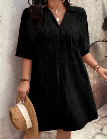 Rochie midi Shein Curve+, negru