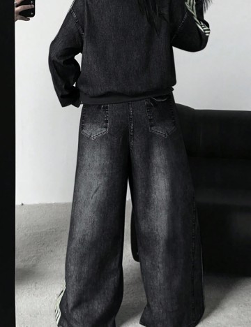 Pantaloni Shein Curve+, gri