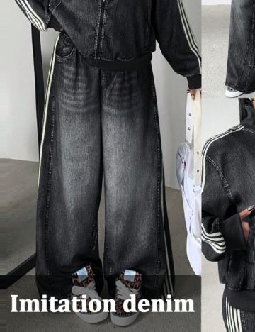 Pantaloni Shein Curve+, gri