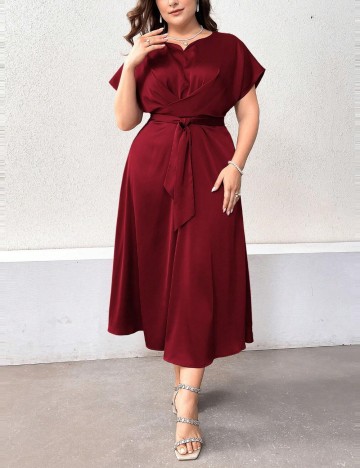 Rochie midi Shein Curve+, vișiniu
