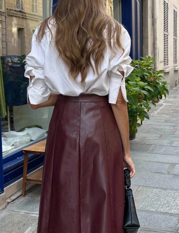 Fustă midi Shein, vișiniu