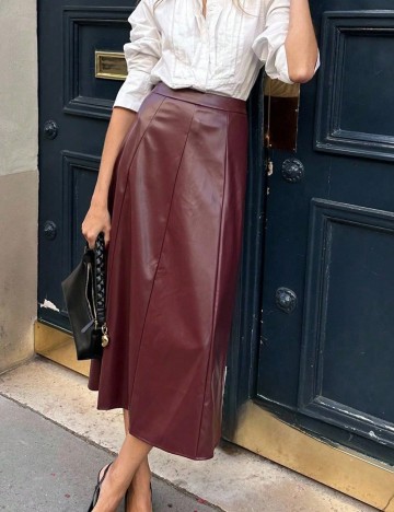 Fustă midi Shein, vișiniu