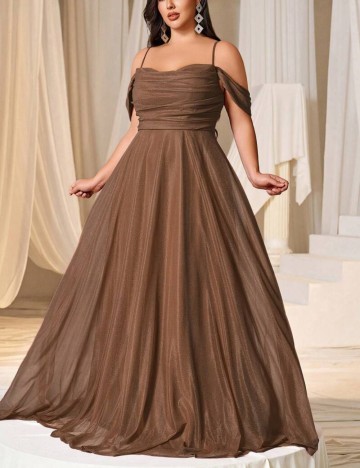 Rochie de ocazie Shein Curve+, maro