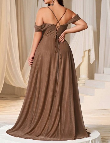 Rochie de ocazie Shein Curve+, maro