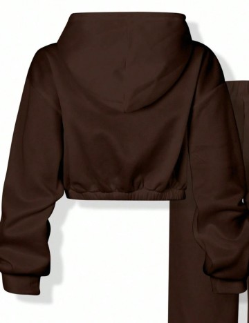 Hanorac Cu Fermoar Shein, maro