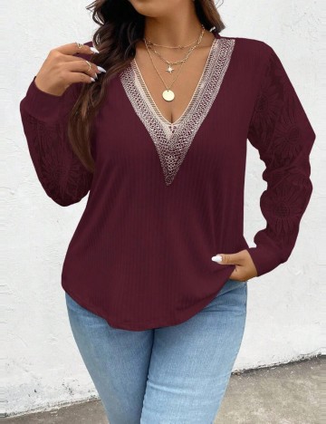 Bluză Shein Curve+, vișiniu