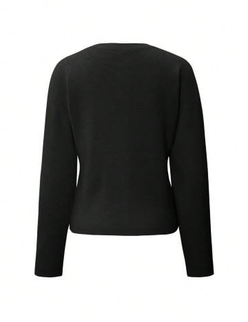 Bluză cu nasturi Shein, negru