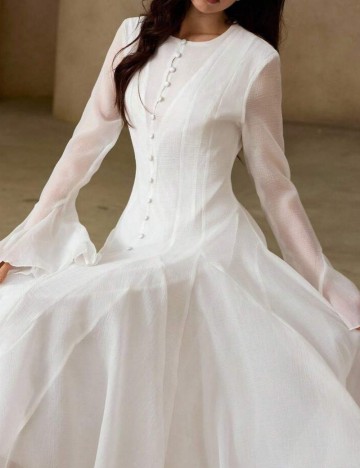 Rochie midi Shein Aveloria, alb