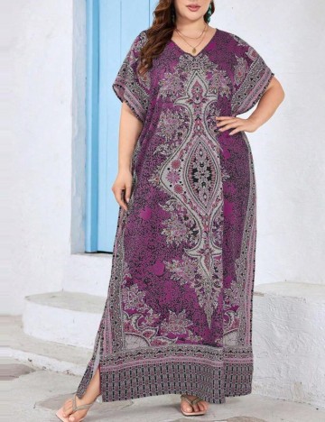 Rochie maxi Shein Curve+, mix culori