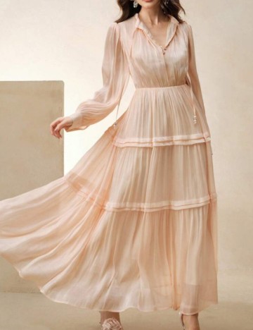 Rochie maxi Shein Anewsta, crem