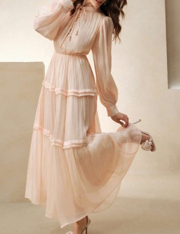 Rochie maxi Shein Anewsta, crem