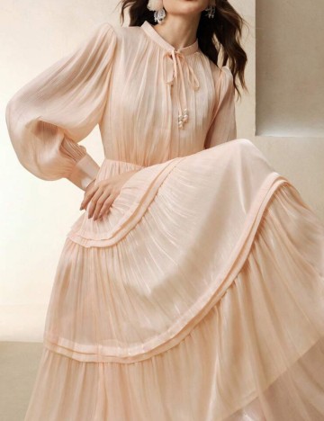 Rochie maxi Shein Anewsta, crem