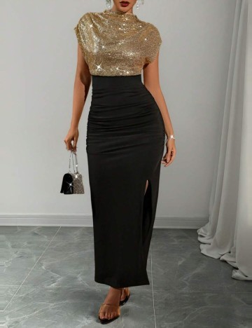 Rochie maxi Shein, mix culori