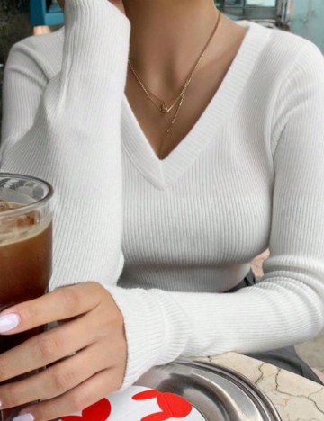 Bluză Shein DAZY, alb