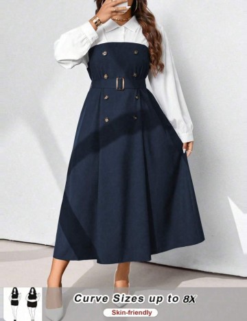 Rochie maxi Shein Curve+, mix culori