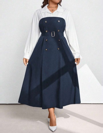 Rochie maxi Shein Curve+, mix culori