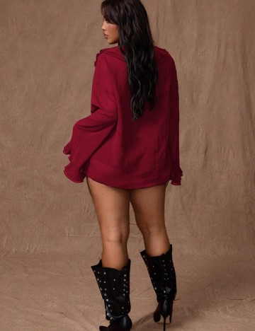 Cămașă Shein, vișiniu