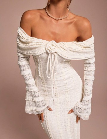 Rochie maxi Shein, crem