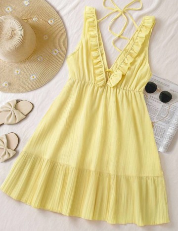 Rochie mini Shein Curve+, galben