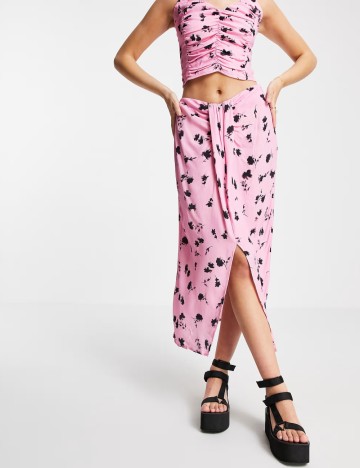 Fustă midi Urban Revivo, roz