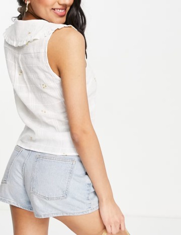 Cămașă cu m&acirc;necă scurtă Cotton, alb