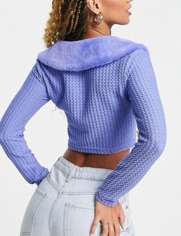 Bluză cu fermoar ASOS, mov