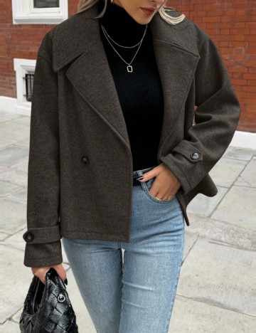 Palton scurt Shein, maro