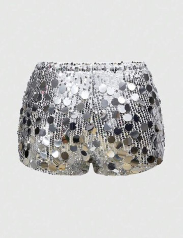 Pantaloni scurți Shein Romwe, argintiu