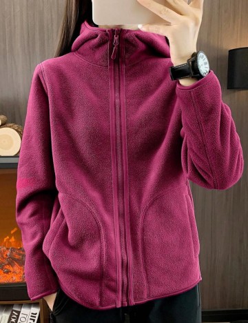 Hanorac Cu Fermoar Shein, mov