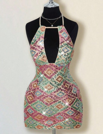 Rochie midi Shein, mix culori