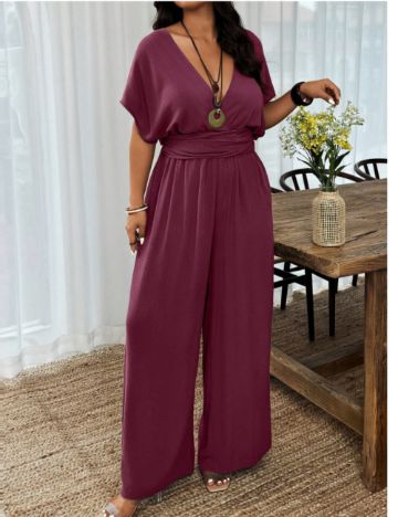 Salopetă lungă Shein Curve+, vișiniu