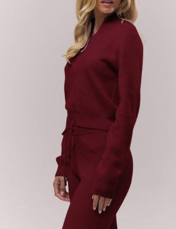 Pulover cu fermoar Shein MUSERA, vișiniu