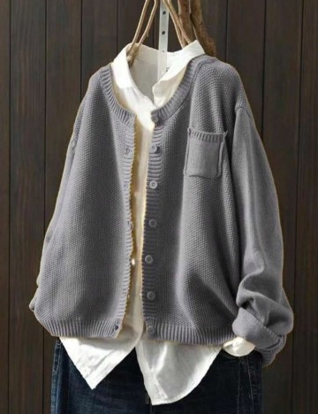 Cardigan Shein Curve+, gri