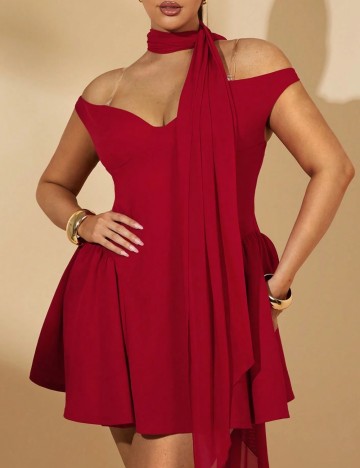 Rochie mini Shein Curve+, roșu
