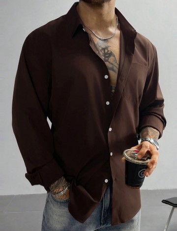 Cămașă Shein, maro