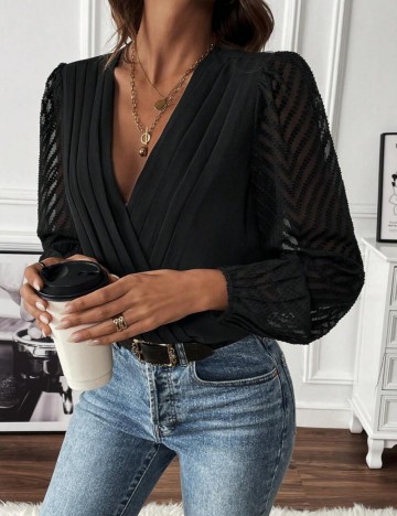 Body Tip Cămașă Shein, negru