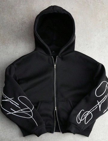 Hanorac Cu Fermoar Shein, negru