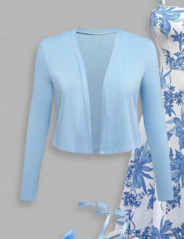 Cardigan Shein Curve+, albastru