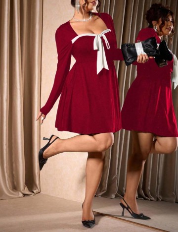 Rochie midi Shein Curve+, roșu