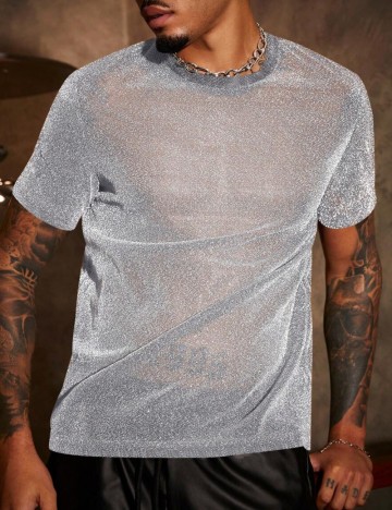 Tricou Shein, argintiu