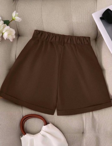 Pantaloni scurți Shein Curve+, maro