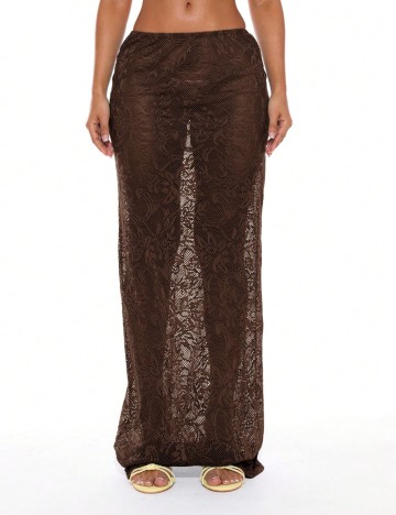 Fustă maxi Shein MUSERA, maro