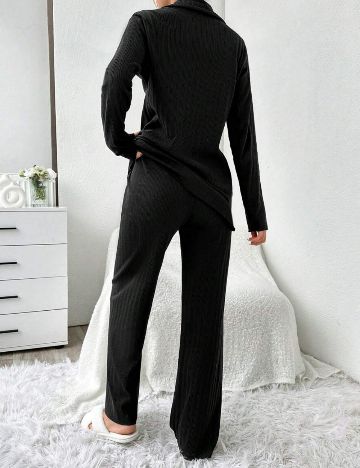 Compleu pijamale Shein Curve+, negru