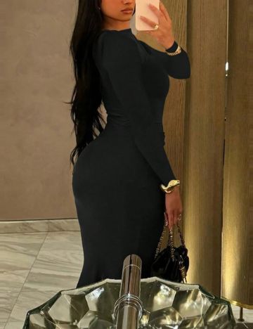 Rochie maxi Shein Curve+, negru