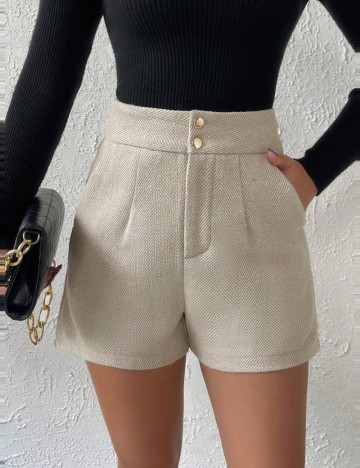 Pantaloni scurți Shein, bej