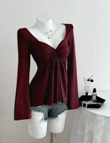 Bluză Shein, vișiniu